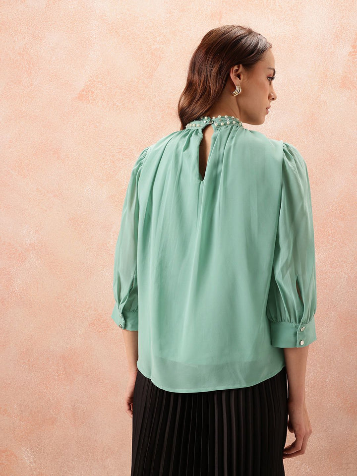 all about you Embellished High Neck Top