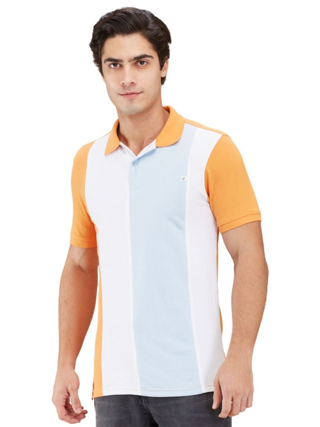 Being Human Men Colourblocked Polo Collar T-shirt