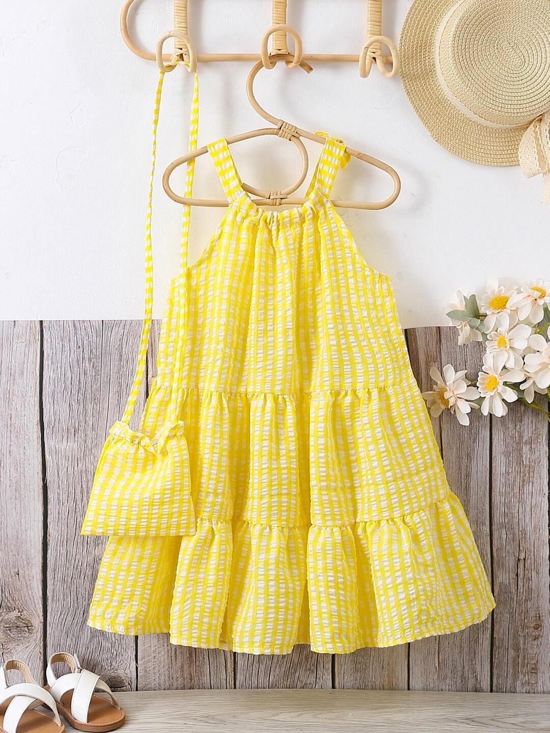 YK Checked Halter Neck Maxi Dress
