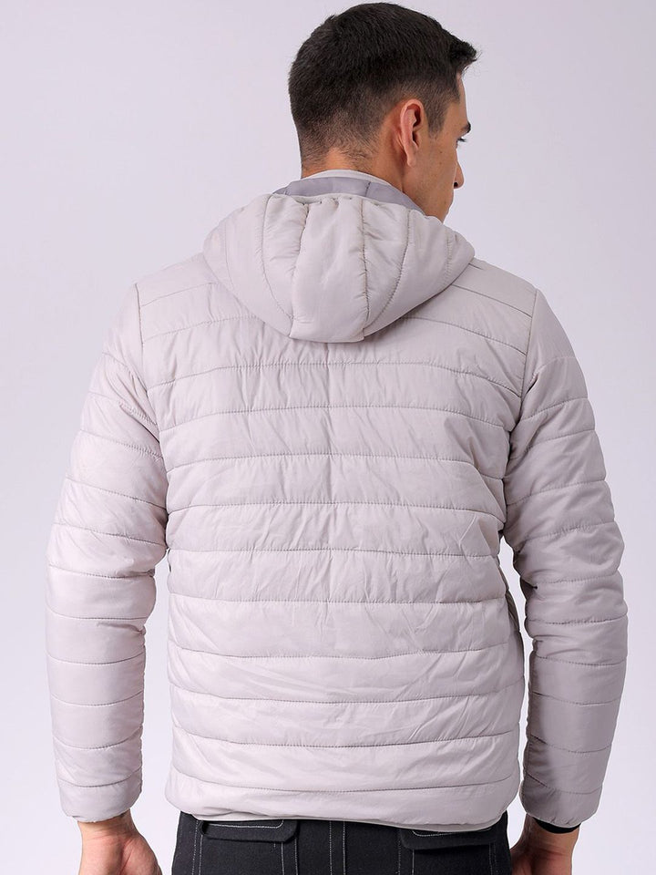 The Indian Garage Co Men Zip-Front Puffer Jacket with Detachable Hood