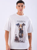 The Indian Garage Co Men Graphic Printed Round Neck Cotton Oversized T-shirt