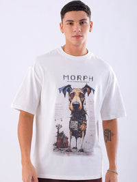 The Indian Garage Co Men Graphic Printed Round Neck Cotton Oversized T-shirt