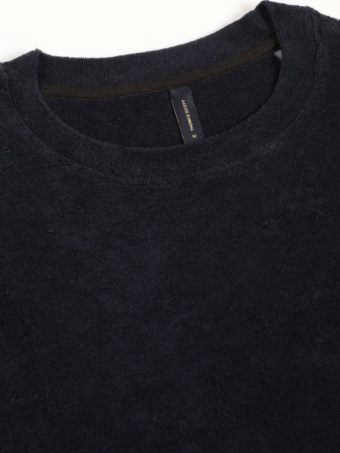 Thomas Scott Men Solid Round Neck Cotton Oversized T-shirt