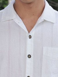 Thomas Scott Men's Premium Seersucker Cotton Casual Shirt