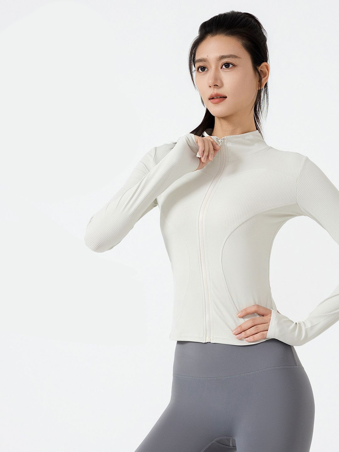 HRX by Hrithik Roshan Solid High Neck Fitted Top