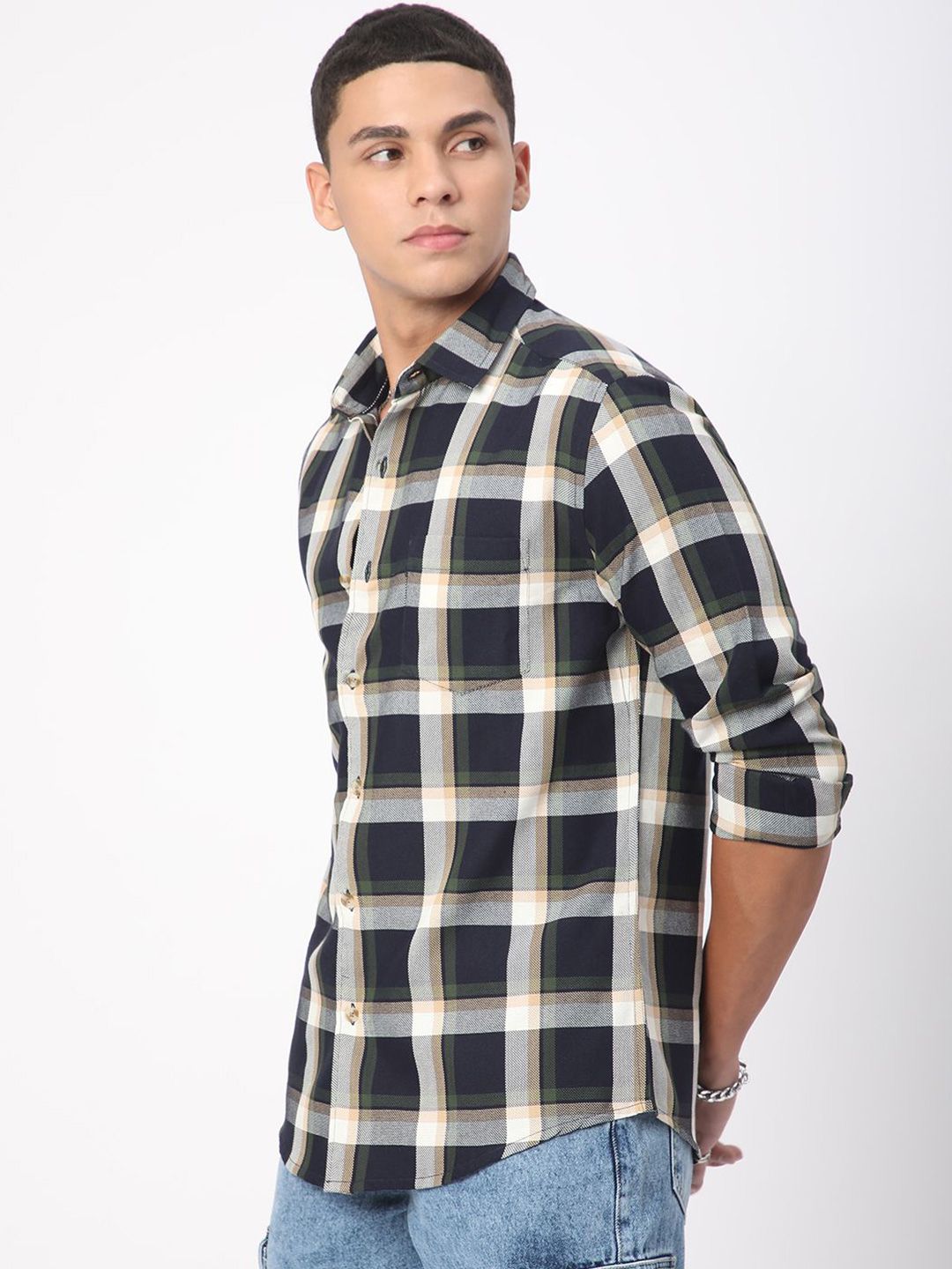 VASTRADO Men Classic Slim Fit Tartan Checks Opaque Checked Casual Shirt