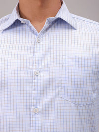 The Indian Garage Co. X Luxe Men Cutaway Collar Checked Slim Fit Formal Shirt