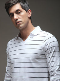 DILLINGER Men Regular Long Sleeve Polo Striped Tshirt