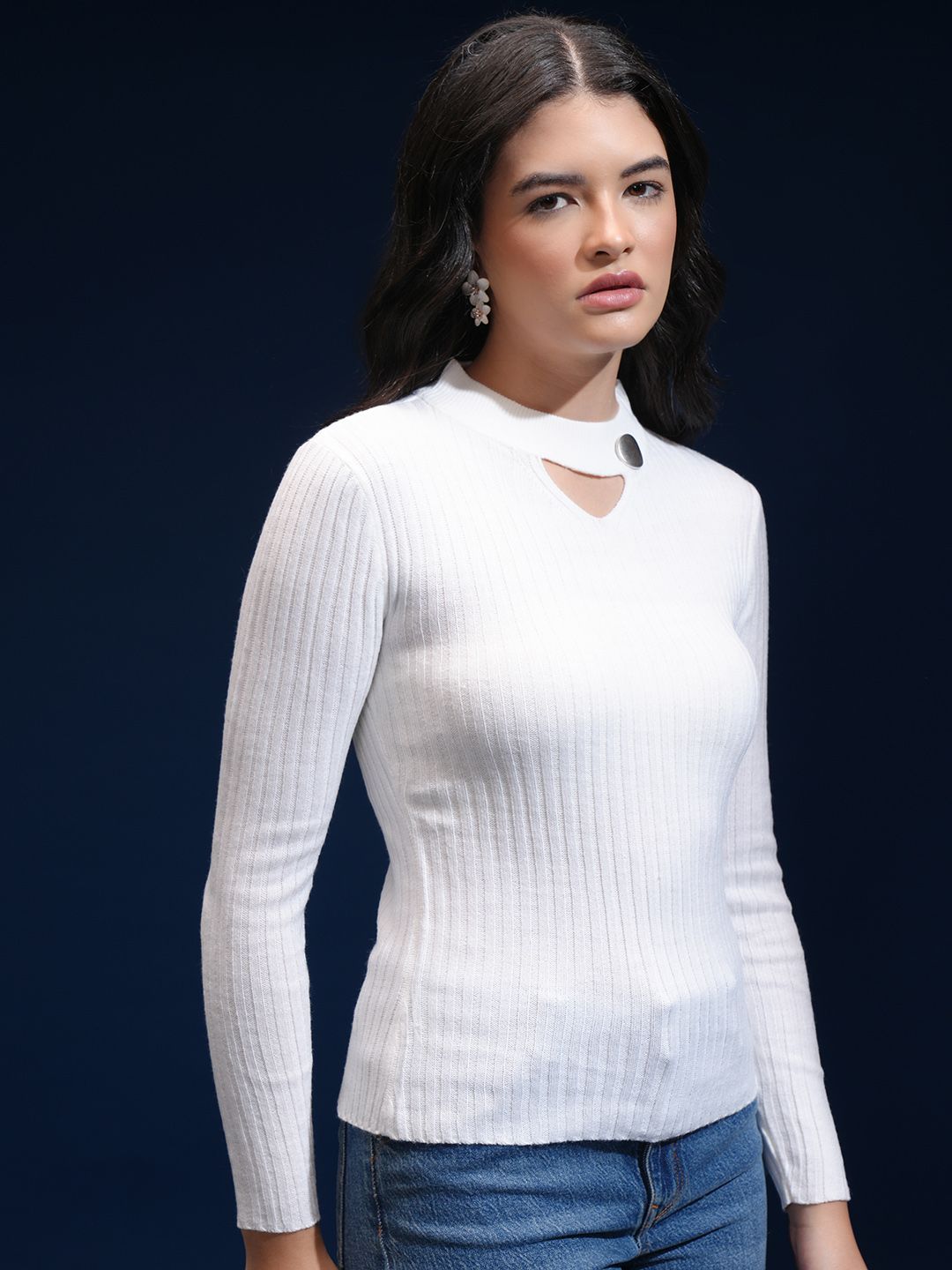 Tokyo Talkies Women Ribbed Pullover Sweaters