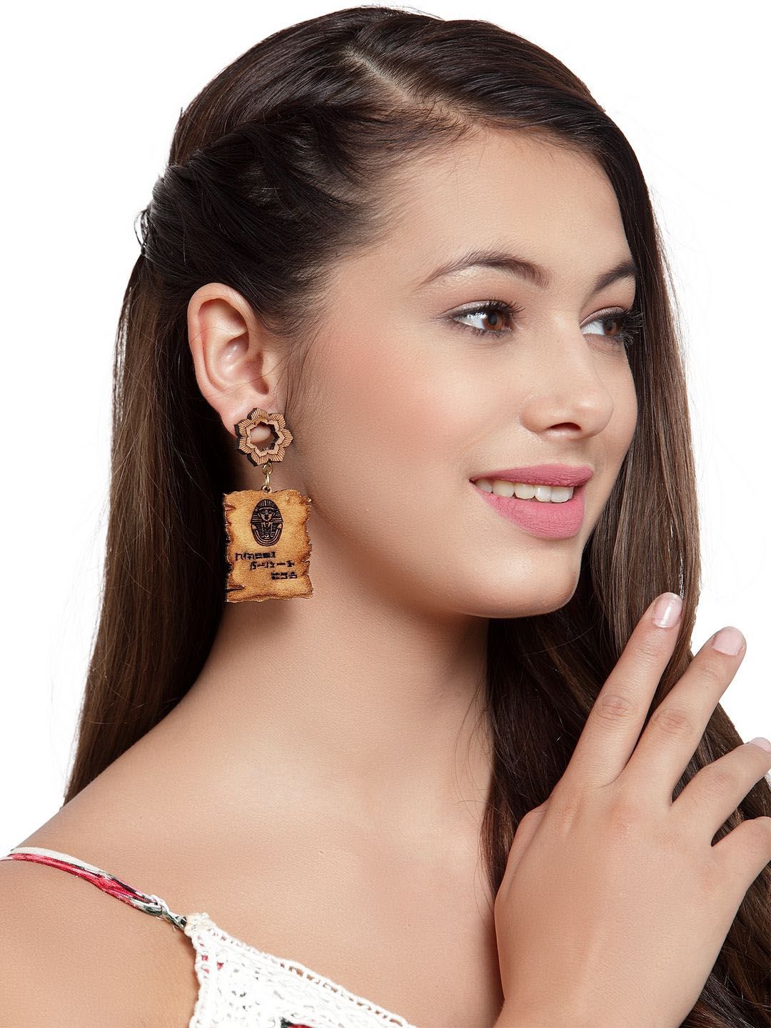 Anting-anting Drop Kontemporari Anouk Saduran Emas