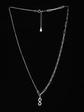 PANASH 925 Sterling Silver Rhodium-Plated Cubic Zirconia-Studded Classic Necklace