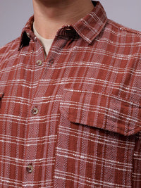 The Indian Garage Co Men Relaxed Fit Textured Checked Resortwear Shirt