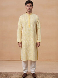 House of Chikankari Men Geometric Printed Kurta