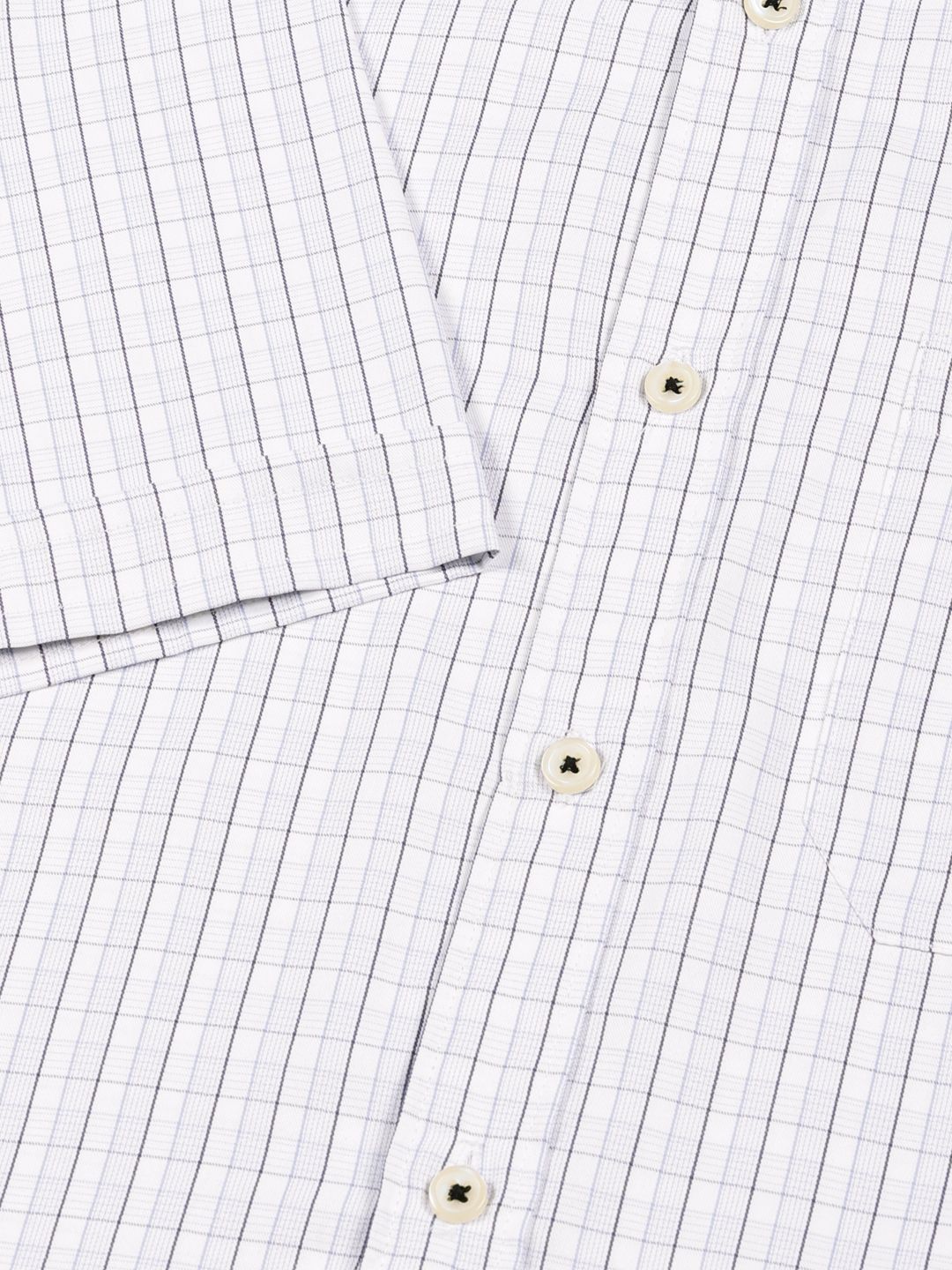Thomas Scott Men Smart Spread Collar Gingham Checked Cotton Formal Shirt