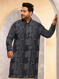 SOJANYA PLUS Men Bandhani Printed Bandhani Daily Cotton Straight Kurta
