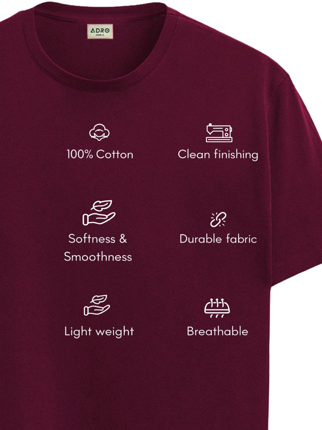 ADRO Typography Printed Round Neck Short Sleeves Regular Fit Pure Cotton T-shirt