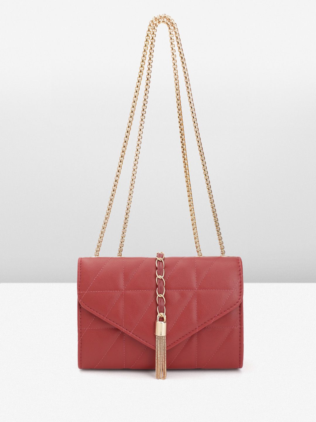 DressBerry Structured Quilted Sling Bag with Lock Detail
