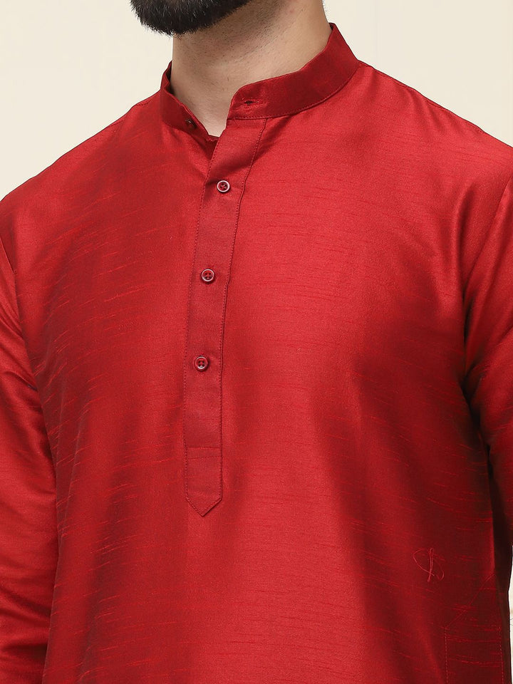 SOJANYA Mandarin Collar Straight Kurta With Churidar