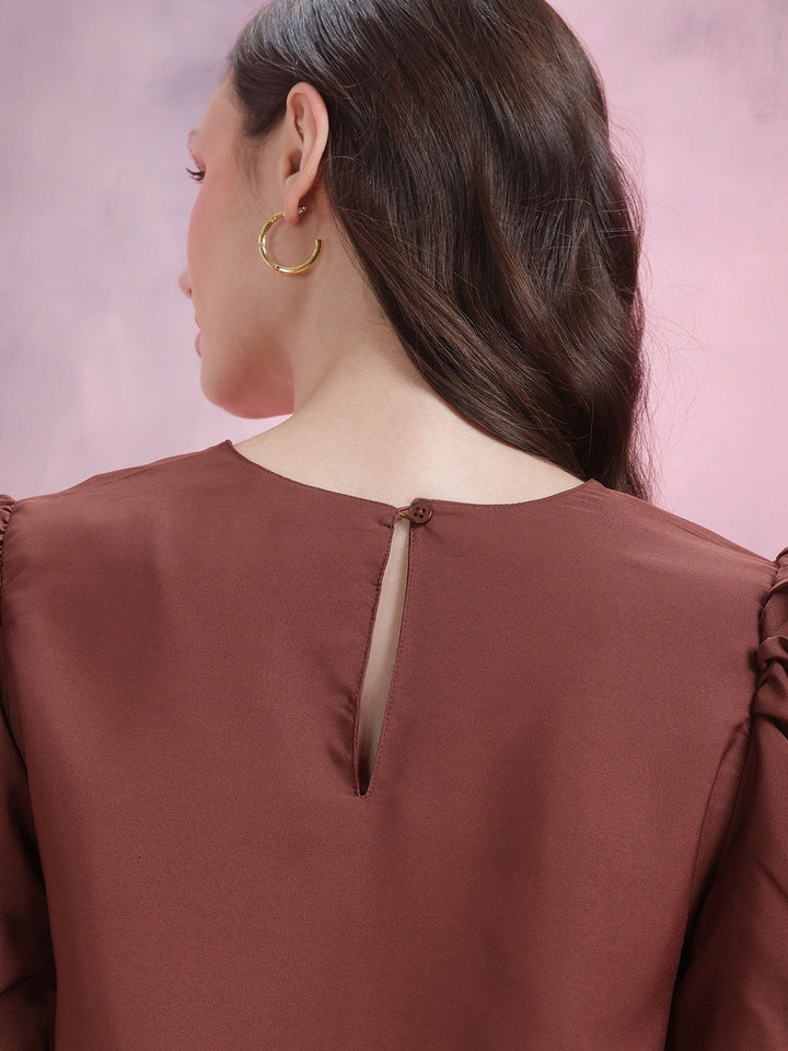 DressBerry Puff Sleeves Sheath Mini Dress