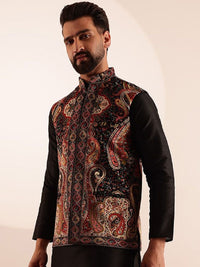 SOJANYA Velvet Printed Nehru Jacket