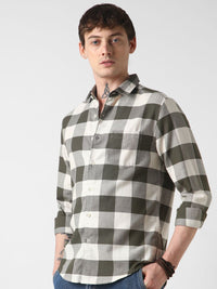 VASTRADO Men Classic Slim Fit Gingham Checks Opaque Checked Casual Shirt