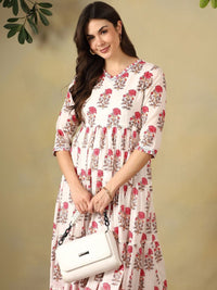Mamicha Floral Print A-Line Maxi Dress
