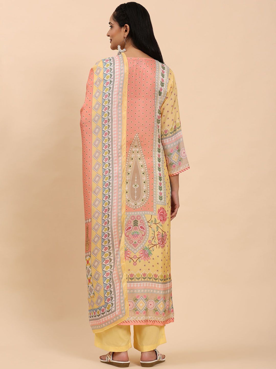 Mamicha Women Floral Printed Regular Pure Cotton Kurta with Palazzos & With Dupatta