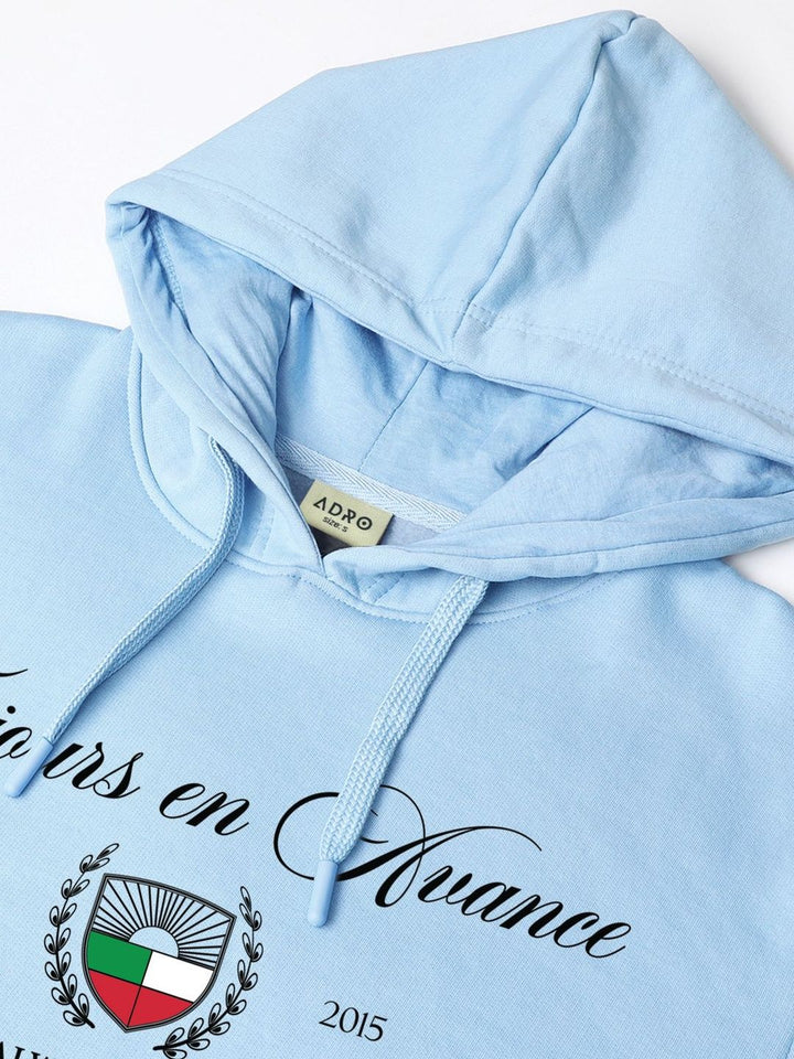 Adro Toujours en Avance 320 GSM Fleece Printed Graphic Hoodie