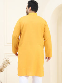 SOJANYA PLUS Kurta Kapas Lurus Rekaan Tenunan Berkolar Mandarin
