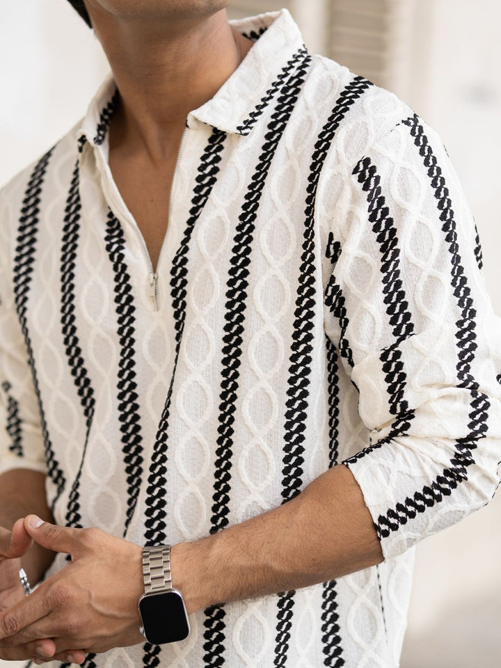 Powerlook Men Opaque Striped Casual Shirt