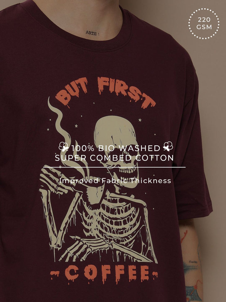 Difference of Opinion Men Graphic Printed Embossed Oversized T-shirt