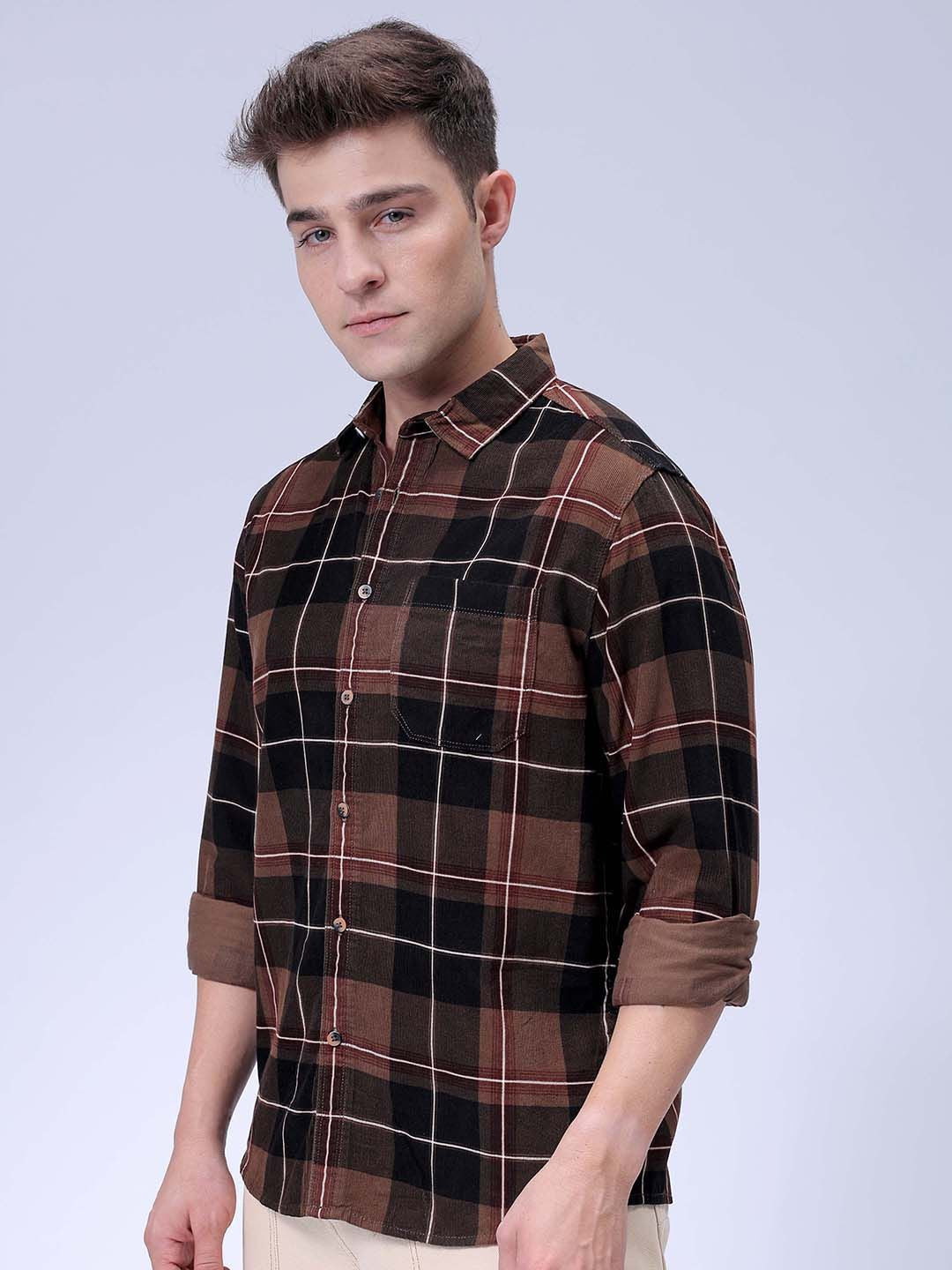 The Indian Garage Co Spread Collar Tartan Checked Casual Shirt