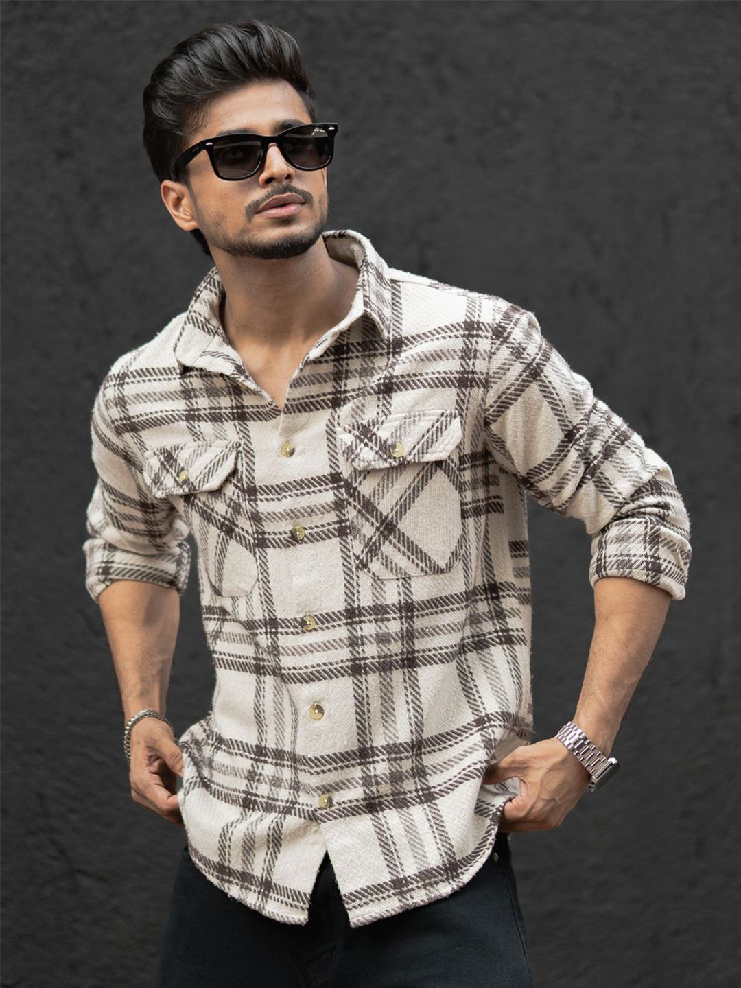 Powerlook Men Tartan Checked Regular Fit Casual Shirt