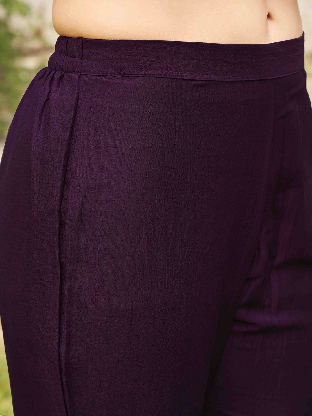 Tikhi Imli Round Neck Anarkali Kurta with Trousers & Dupatta