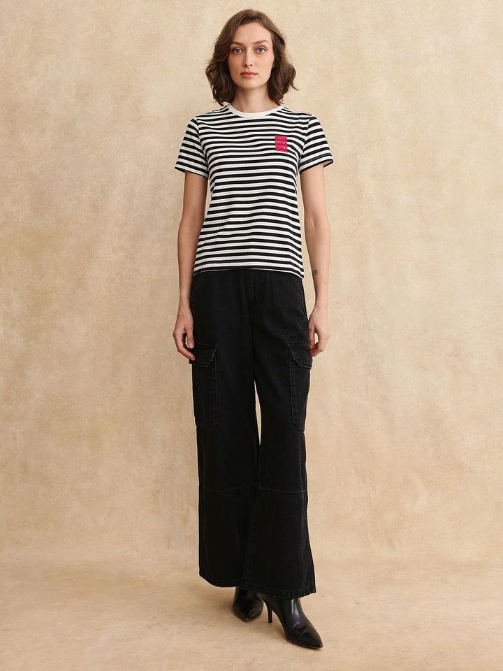 RAREISM Women Printed Pockets T-shirt