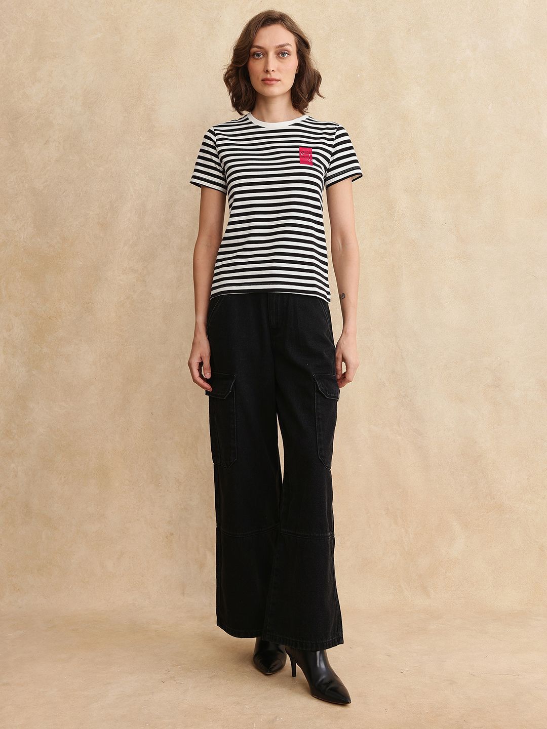 RAREISM Women Printed Pockets T-shirt