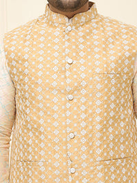 SOJANYA PLUS Jaket Sulam Lelaki Nehru Plus Size