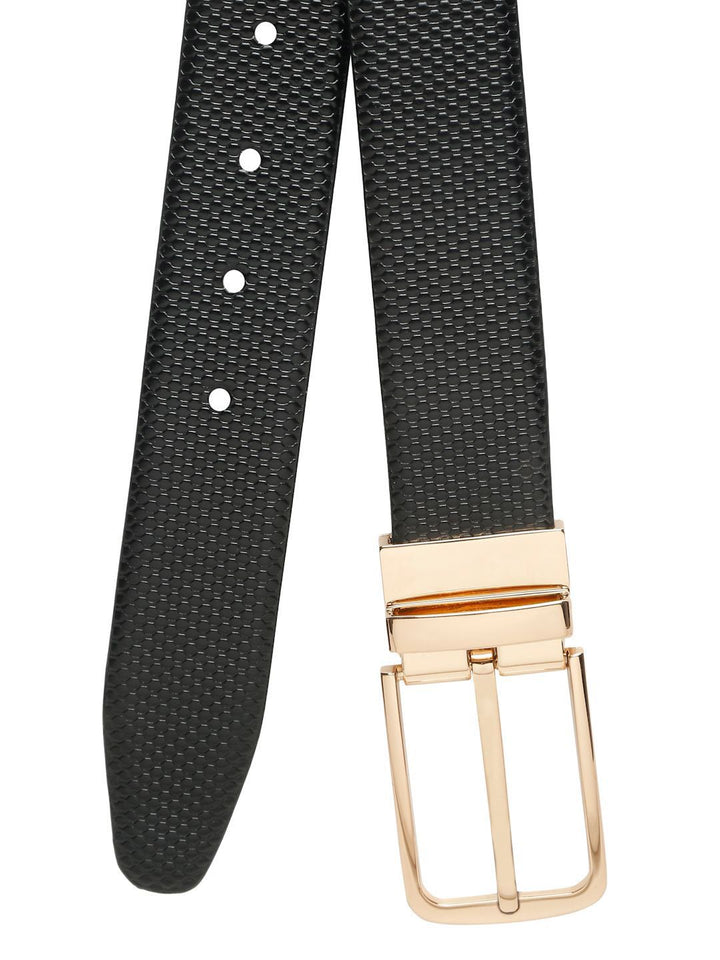 Teakwood Leathers Men Textured Leather Reversible Formal Belt