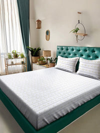 KLOTTHE White Floral 400 TC Cadar King dengan 2 Sarung Bantal
