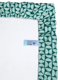 Myntra Elegant Homes Green Geometric 300 TC Single Bedsheet with 1 Pillow Covers
