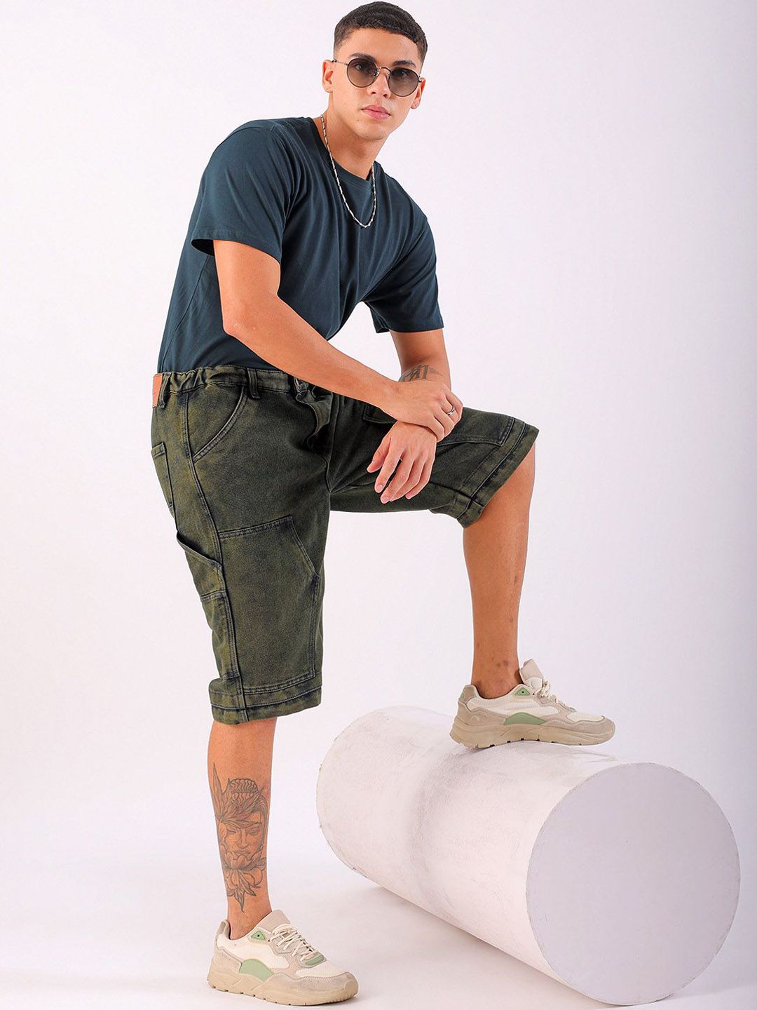 The Indian Garage Co Men Mid-Rise Denim Relaxed Fit Shorts