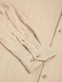 VASTRADO Men Classic Fit Spread Collar Solid Cotton Casual Shirt