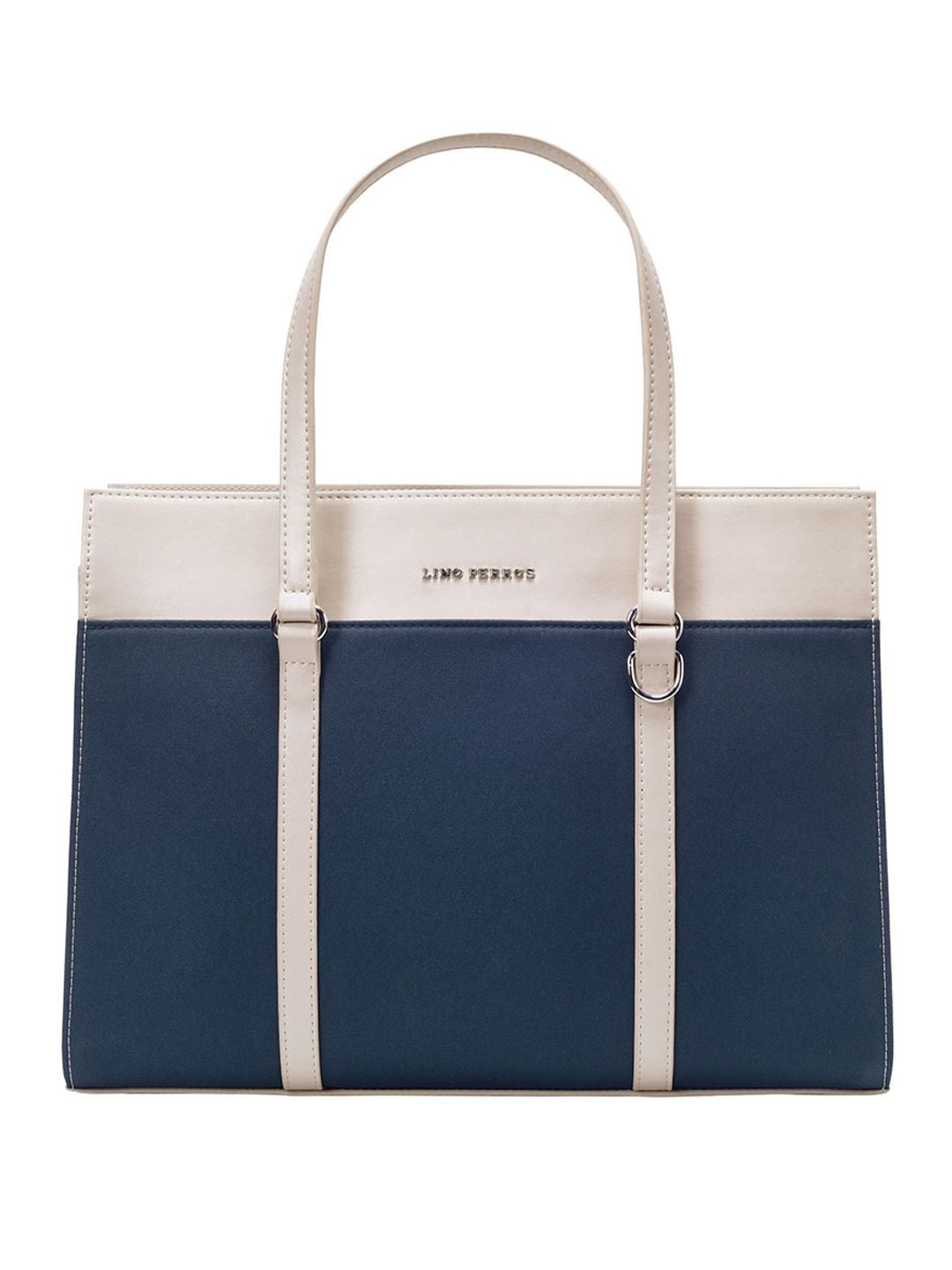 Lino Perros Structured Colorblocked Shoulder Bag With Padded Laptop Sleeve