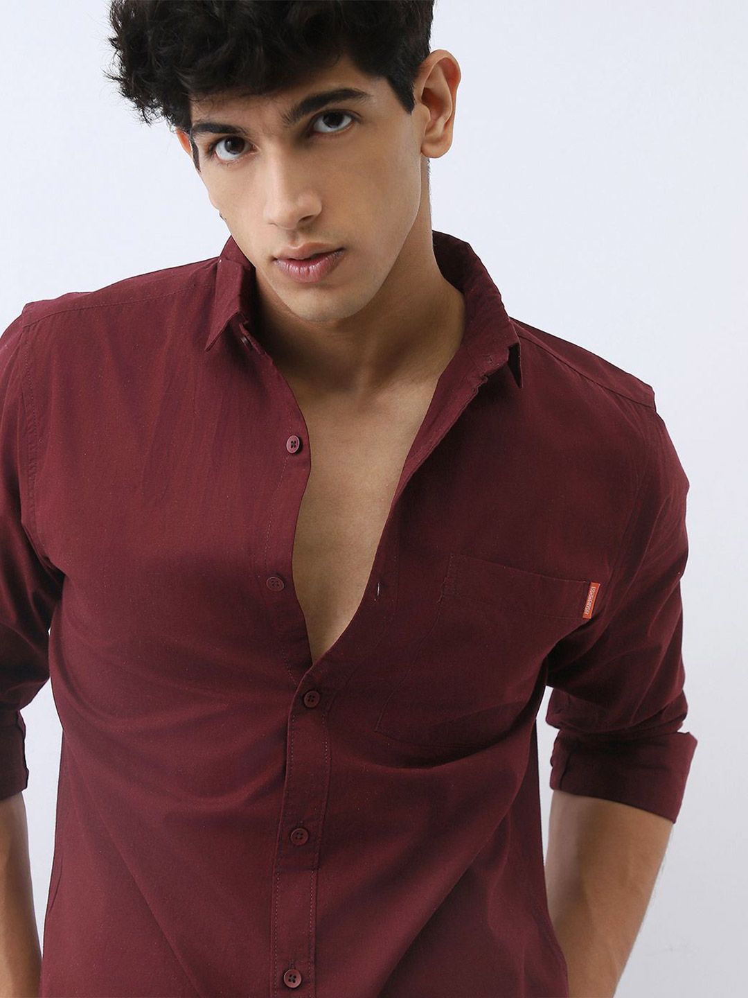 Urbano Fashion Men Cotton Full Sleeve Regular Fit Casual Solid Shirt