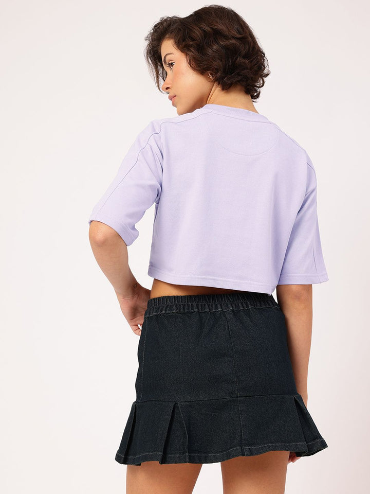 DressBerry Cut Out Detail Printed Boxy Sweatshirt