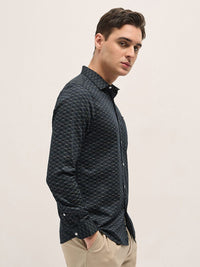 THE BEAR HOUSE Men Spread Collar Abstract Printed Pure Cotton Tailored Fit Formal Shirt