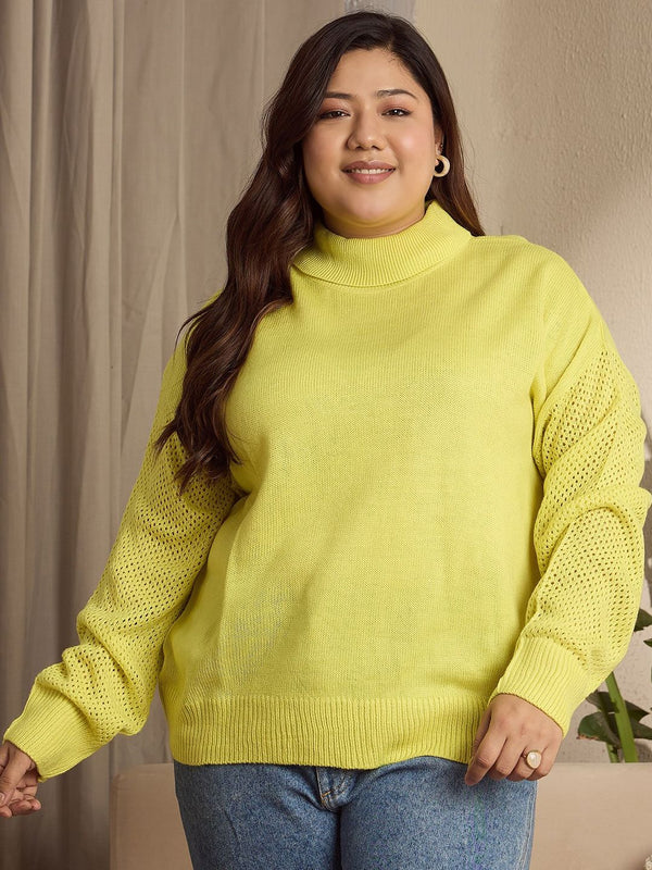 Berrylush Curve Women Plus Size Turtle Neck Pullover Sweater