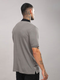 ADRO Men Solid Polo Collar Cotton T-shirt