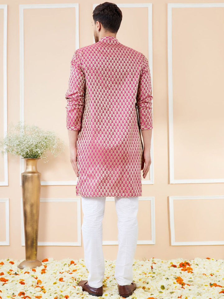 See Designs Ethnic Motifs Woven Design Long Sleeves Regular Straight Kurta & Pyjama