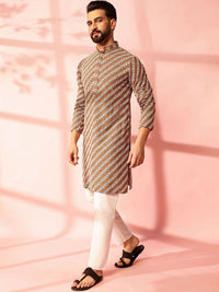 Anouk Men Embroidered Regular Sequinned Pure Cotton Kurta with Pyjamas